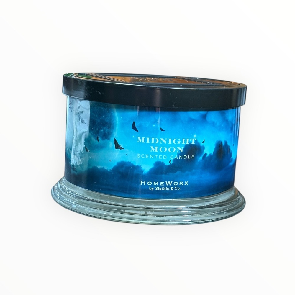 Homeworx Midnight Moon Scented Candle by Slatkin & Co. 4-Wick Halloween Fall